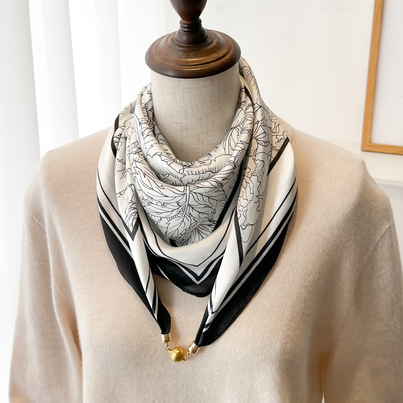 女士護頸磁吸扣絲巾