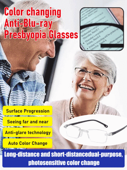 🔥Limited Time: Buy One, Get One Free🔥Color-changing anti-blue light presbyopia glasses