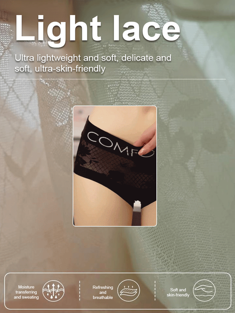 PelvicPro™ High Waist Seamless Lace Panties - Pelvic Support & 99.97% Antibacterial