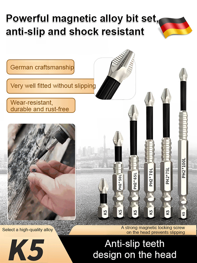 🏅ProMag™ Strong Magnetic Bit Set - Non-Slip & Impact-Resistant Design
