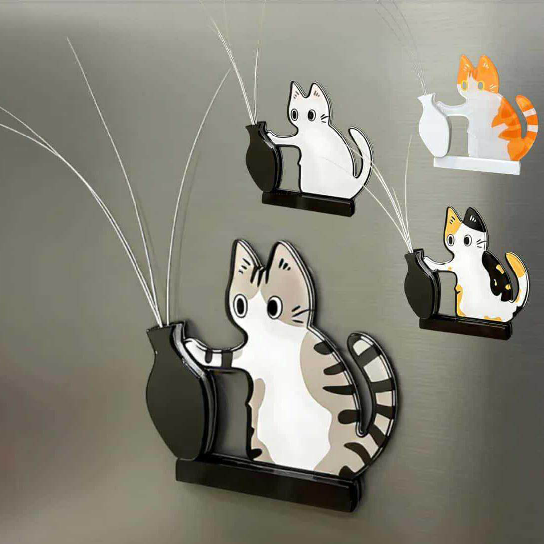 Handmade Cat Whisker Collector – Acrylic Magnetic Fridge Holder | Mini Keepsake, Pet Memorial Keepsake, Gift for Cat Lovers - CustWitAU