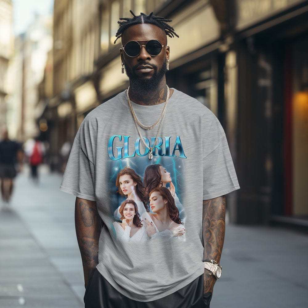 Custom Photo Vintage Tee Personalized Name T-shirt Pet Gifts Dog - CustWitAU