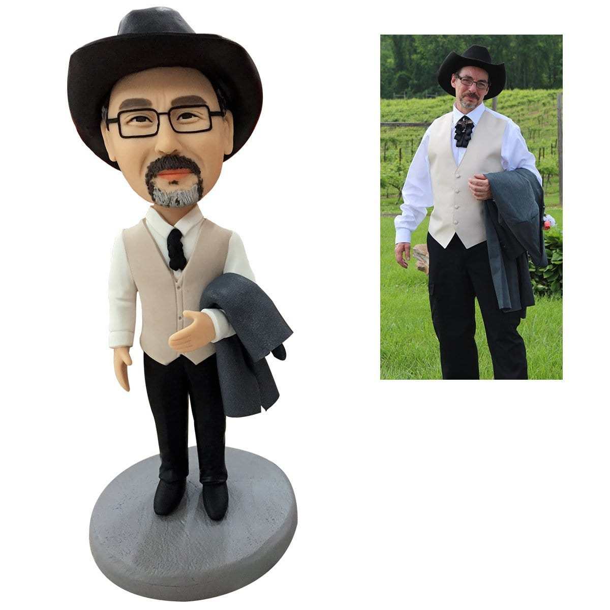 Fully Customizable 1 person Custom Bobblehead With Engraved Text Brithday Gifts - CustWitAU