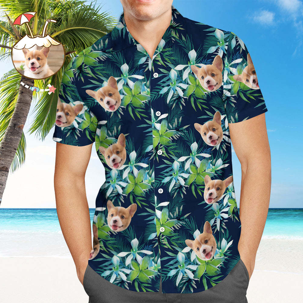 Custom Face All Over Print Tropical Style Hawaiian Shirt - CustWitAU