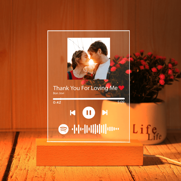 Spotify Art Glass Album Cover Custom Music Plaque Anniversary Gift For Boyfriend - CustWitAU