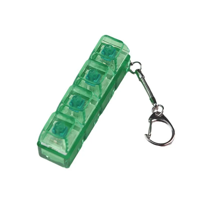 PC Fully Transparent Clicky Switch Tester Keychains– Clear Stress-Relief Press Toy with Crisp Sound