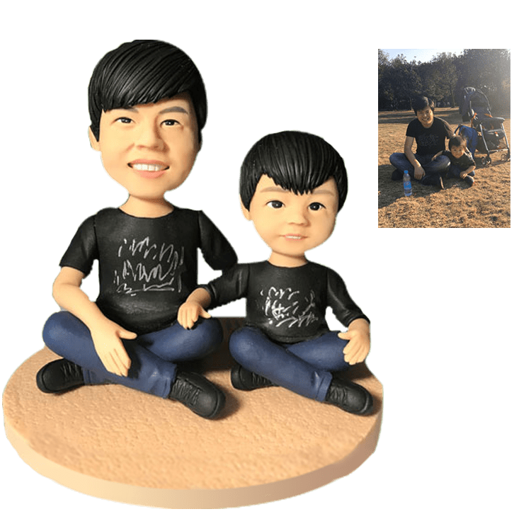 Fully Customizable 2 person Custom Bobblehead With Engraved Text Birthday Gifts - CustWitAU