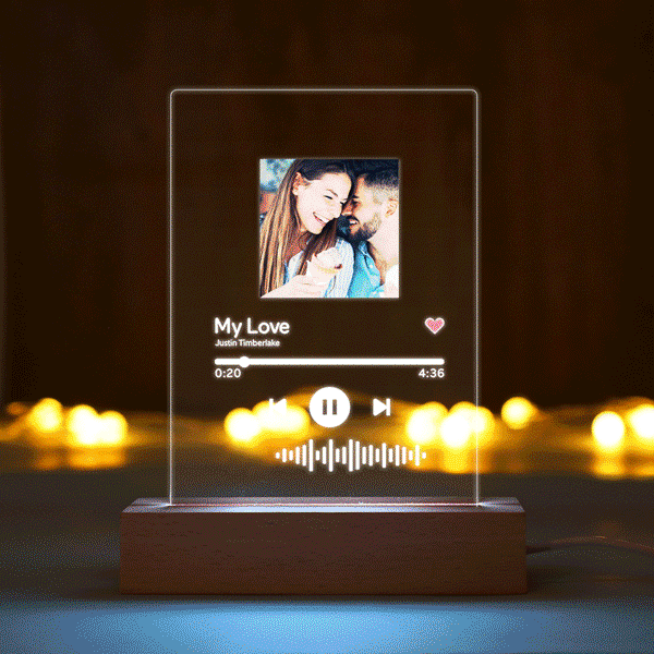 Scannable Spotify Code Plaque Night Light Music and Photo Acrylic Various Music Combination Styles - CustWitAU