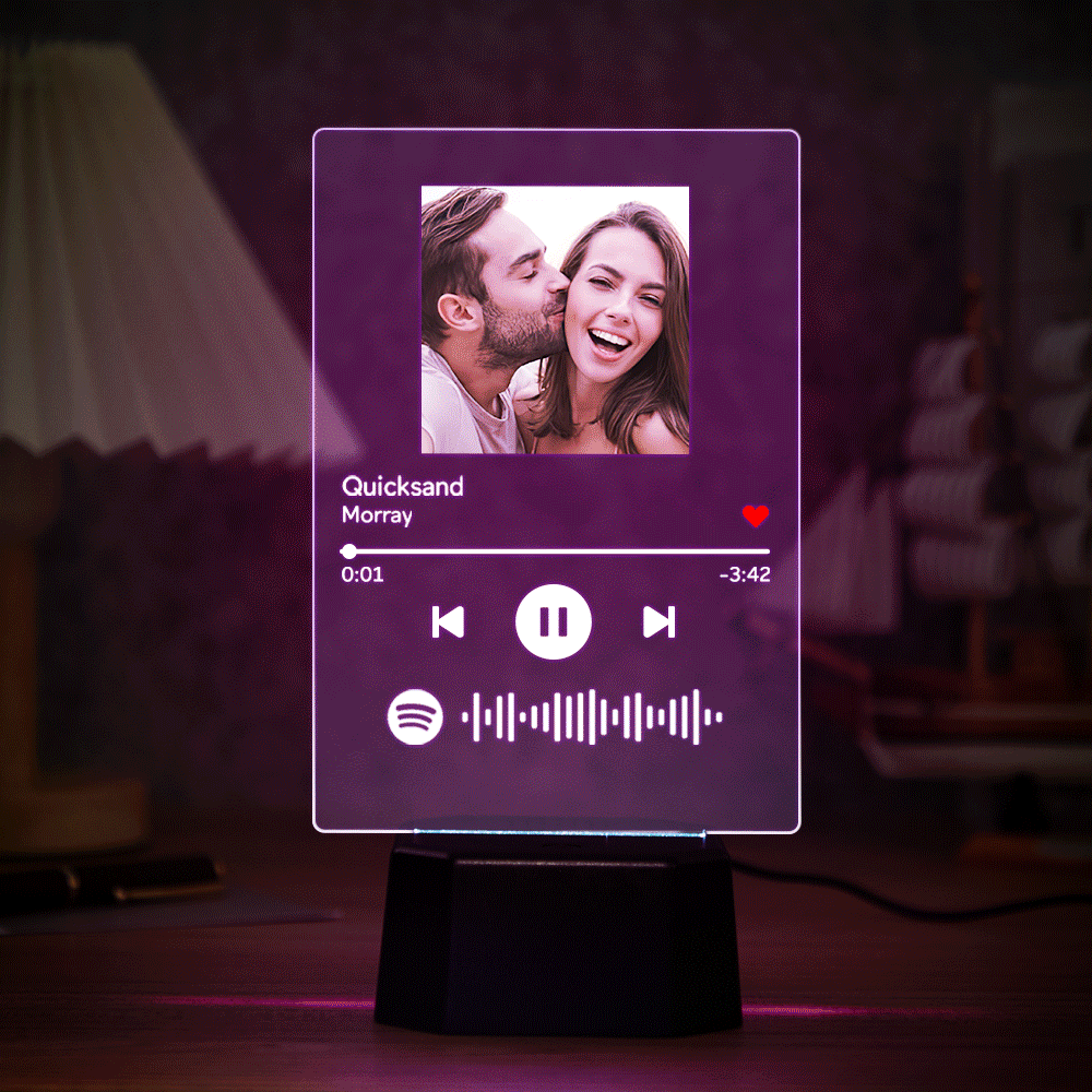 Custom Spotify Bluetooth Speaker Acrylic Night Light With 7 Colors Spotify Bluetooth Player - CustWitAU