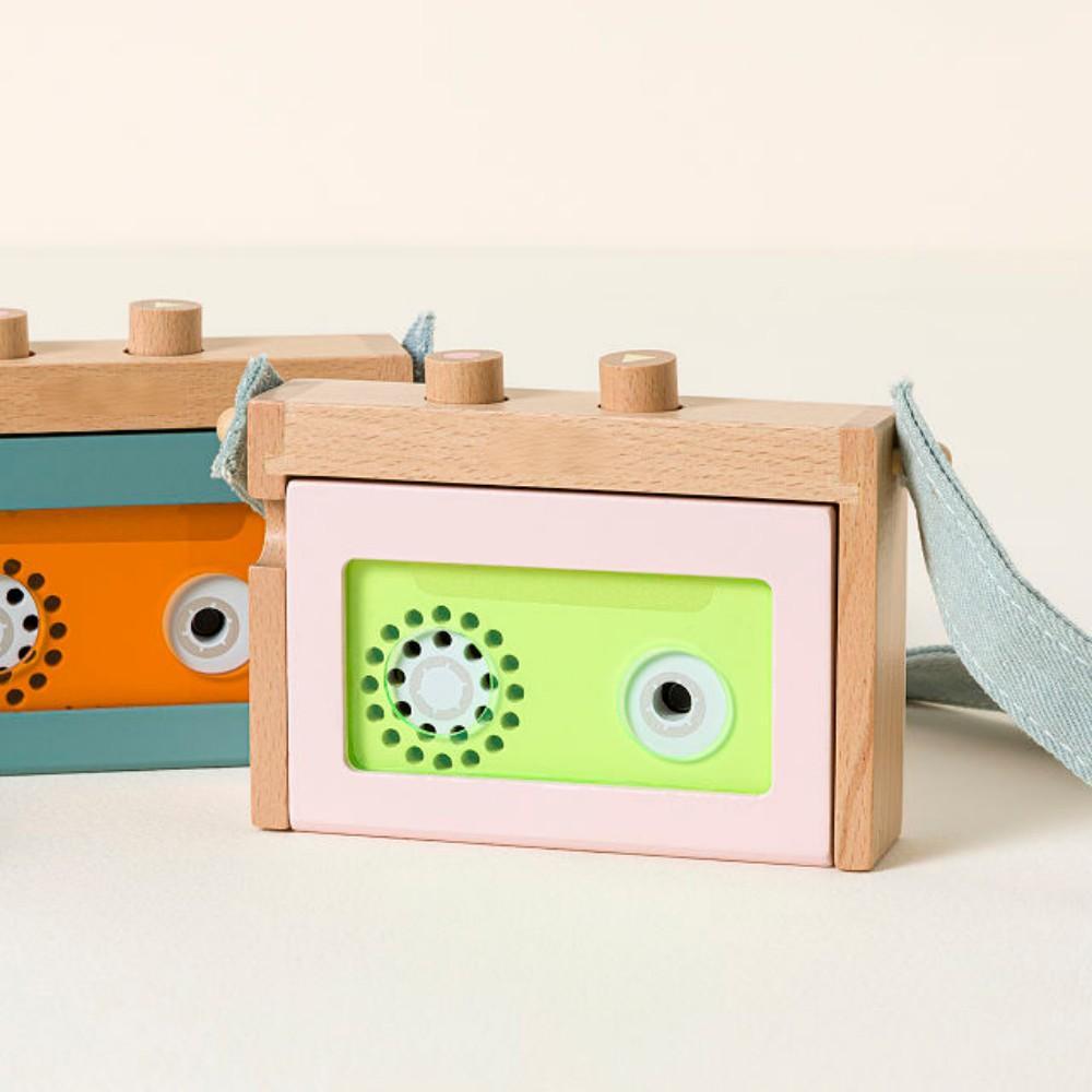 Wooden Mini Tape Recorder for Kids – Portable & Eco-Friendly Music Player with Denim Strap