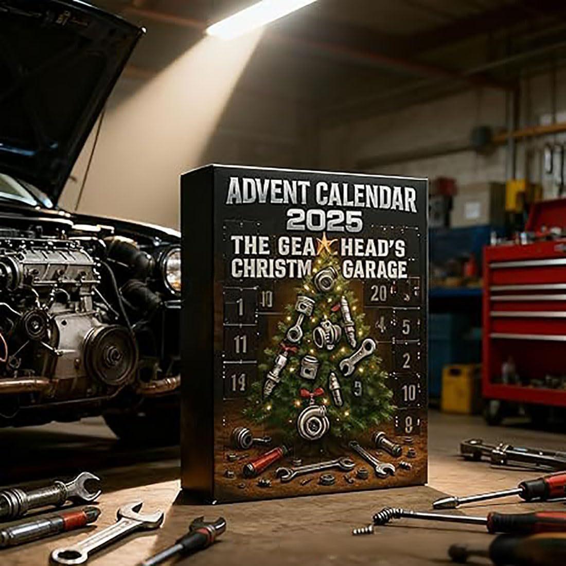 2025 Gearhead's Christmas Garage Advent Calendar - Car Parts Ornaments Blind Box with Acrylic Tree Decorations