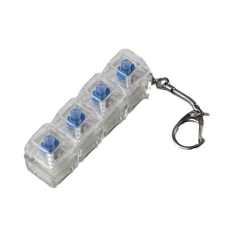 PC Fully Transparent Clicky Switch Tester Keychains– Clear Stress-Relief Press Toy with Crisp Sound