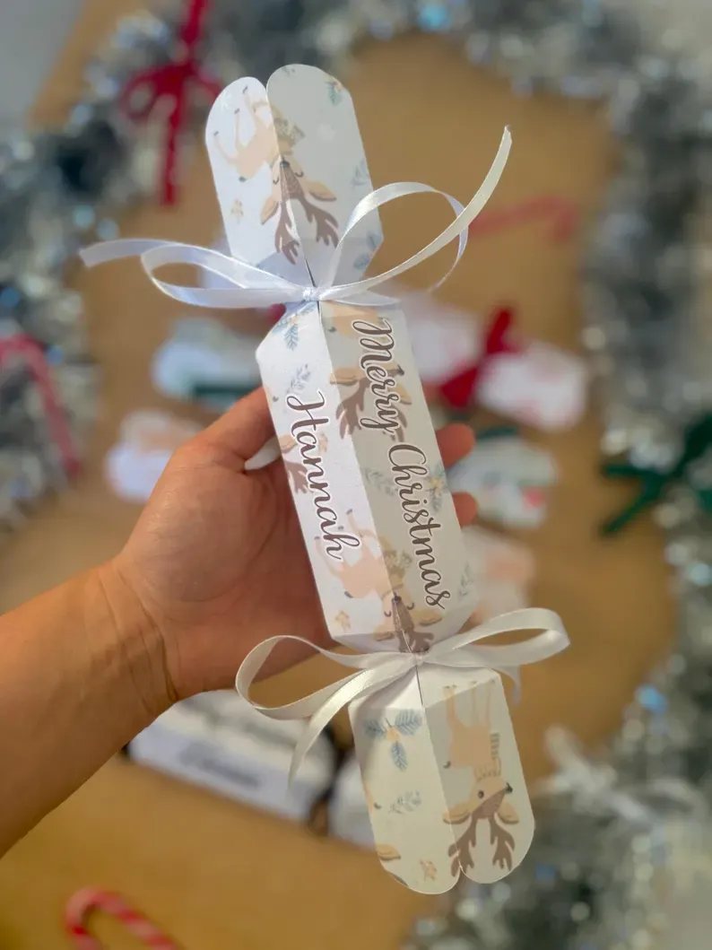 Personalised Christmas Cracker with Custom Text – 5 Designs For Choose