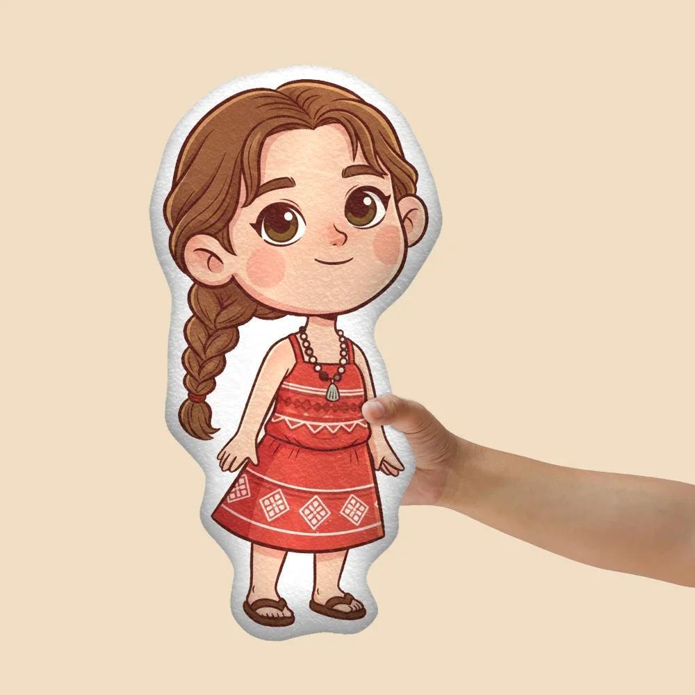 Custom Photo Chibi Cartoon Pillow Personalized Cute Character Cushion, Adorable Gift for Kids & Loved Ones