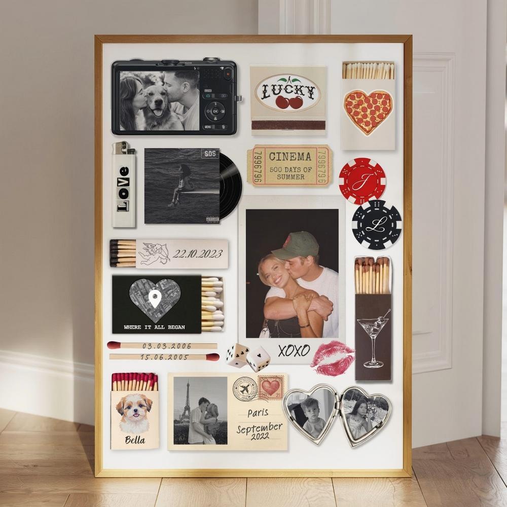 Custom Photo Matchbox Keepsake Frame – Personalized Memory Matchbox Display Anniversary & Valentine’s Day Gift