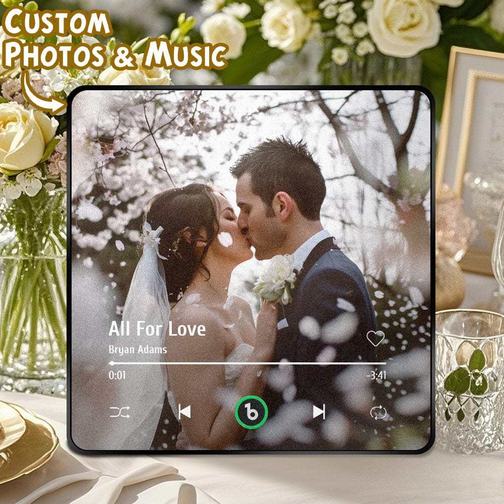 Custom Music Fridge Magnet New 4.0 Upgrade Colorful Frame Album Fridge Magnet Music Wall Photo Sticker Music Movement That Can Be Played Wedding Gift - CustWitAU