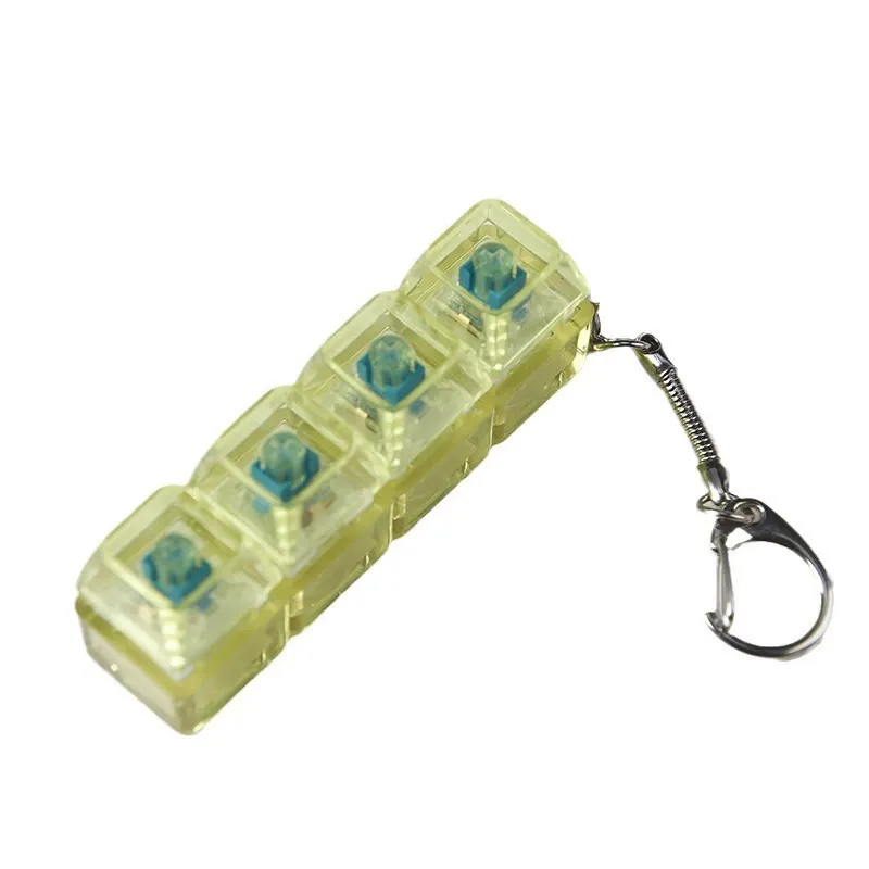PC Fully Transparent Clicky Switch Tester Keychains– Clear Stress-Relief Press Toy with Crisp Sound