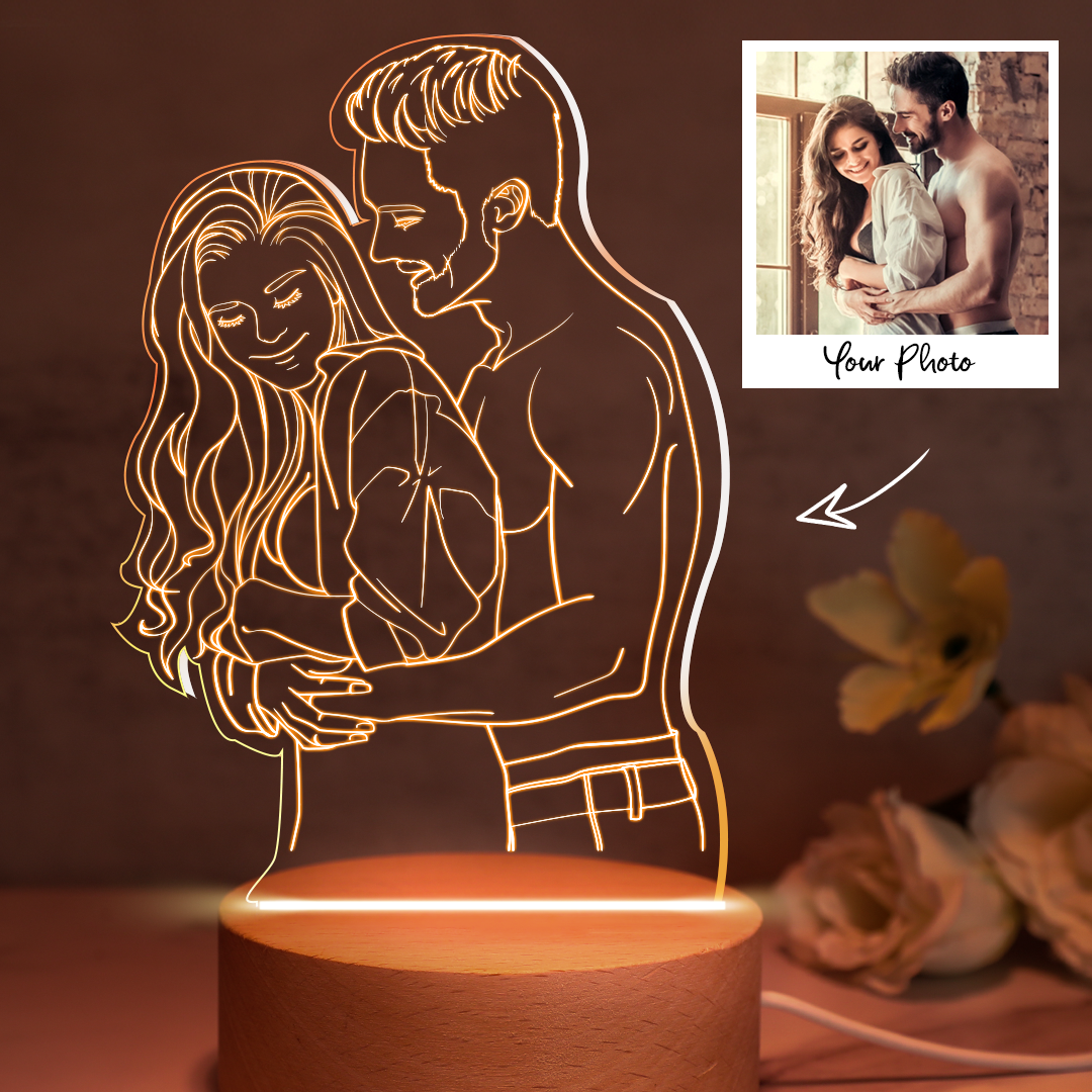 Anniversary Gifts Custom 3D Photo Lamp Personalized Night Light - CustWitAU