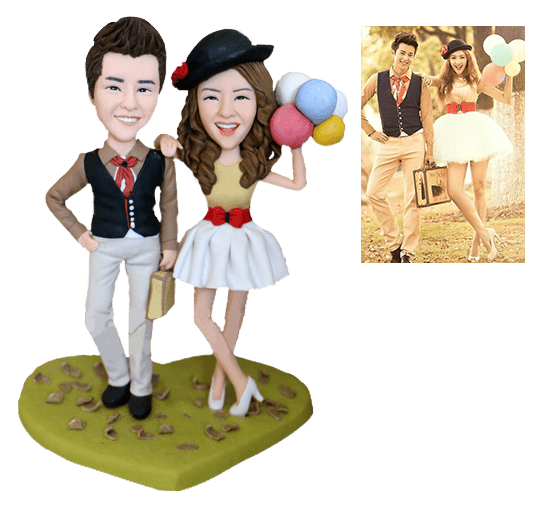 Fully Customizable 2 person Custom Bobblehead With Engraved Text Birthday Gifts - CustWitAU