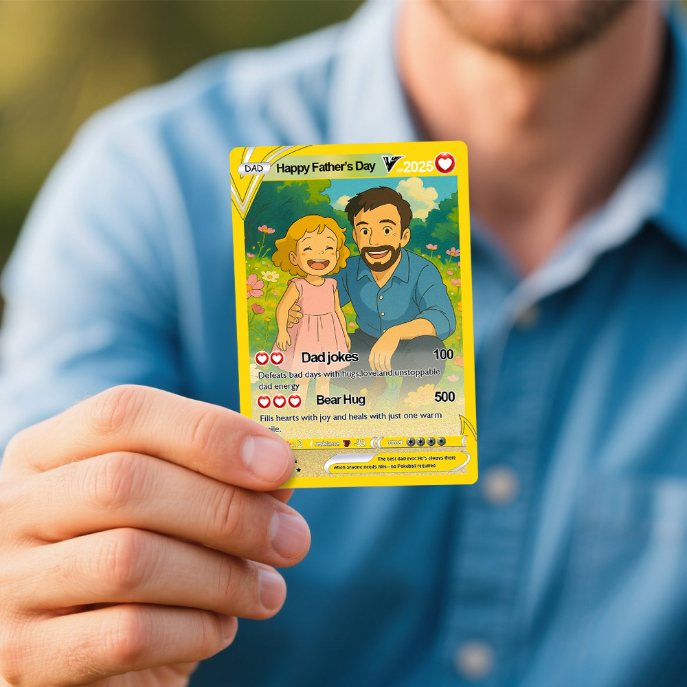 Father's Day Poke Card, Custom Poke Card, Gift For dad, Father's Day Gift, Custom Poke Present - CustWitAU