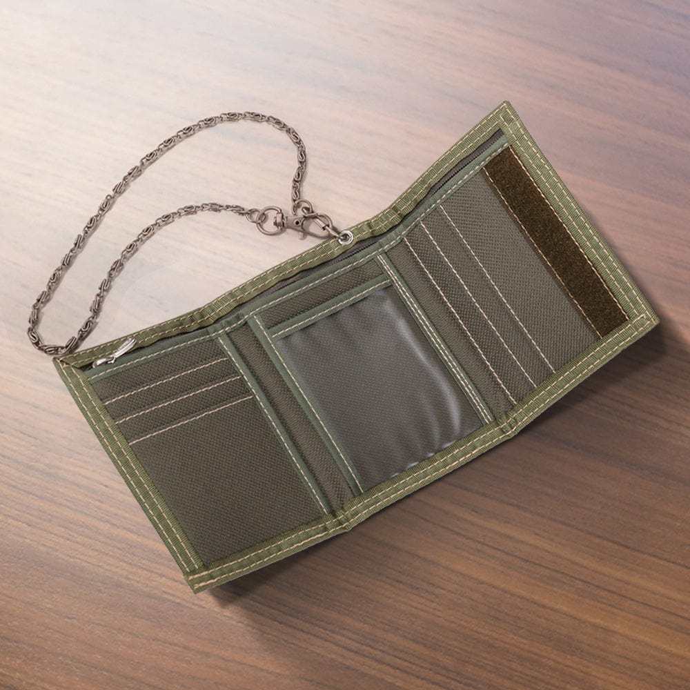 Trifold Nylon Wallet Gifts for Family Unisex Velcro Closure Credit Card Holder - CustWitAU