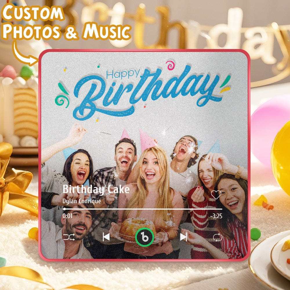 Custom Music Fridge Magnet New 4.0 Upgrade Colorful Frame Album Fridge Magnet Music Wall Photo Sticker Music Movement That Can Be Played Birthday Gift for Party - CustWitAU