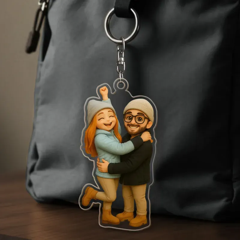 Personalized Acrylic Cartoon Keychain Custom Figure Keychain Photo Bag Charm Unique Keepsake Gift For Boyfriend Anniversary Birthday Valentine's Day Gifts
