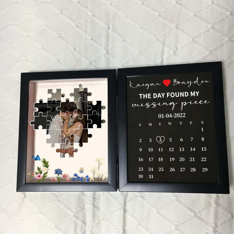 Custom Couple Photo Frame Missing Piece Puzzle Design Romantic Gift Idea