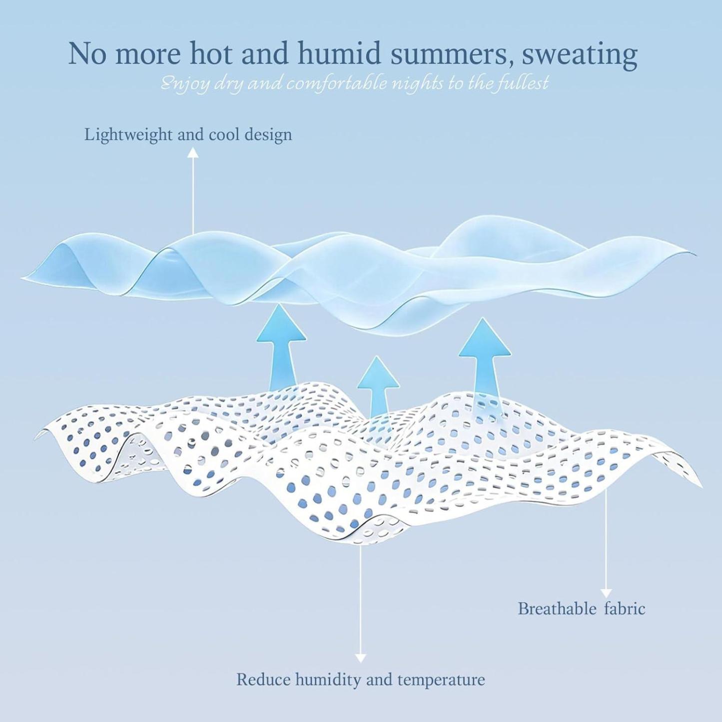Cooling Blanket Queen Size (90"X90"), Cold Blanket for Hot Sleepers, Ultra-Cool Lightweight & Breathable, Soft Thin for Night Sweats, Bed & Couch - CustWitAU