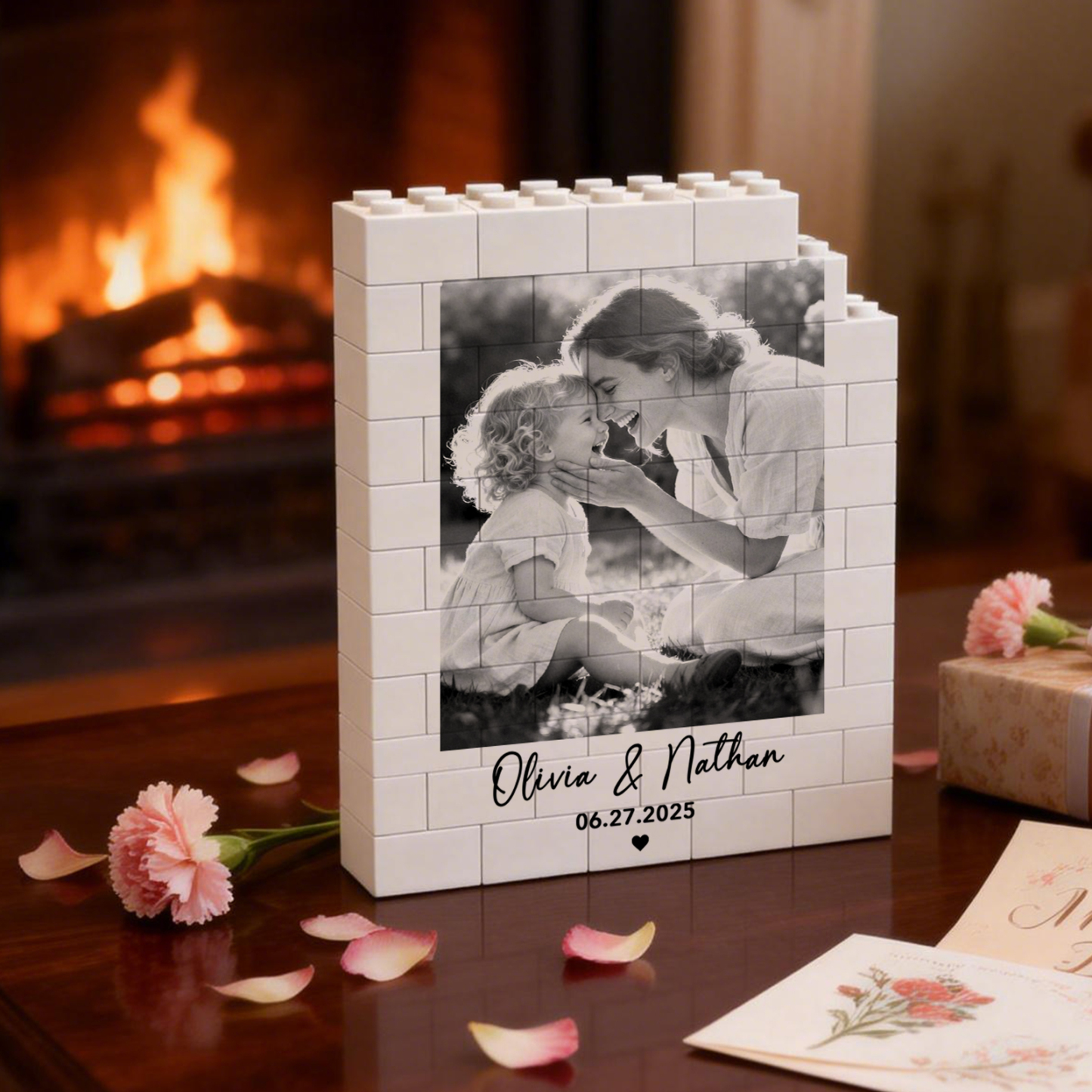 Custom Photo Brick Puzzle Frame – Build Warmth, A Sweet Gift for Mom & Mother's Day - CustWitAU