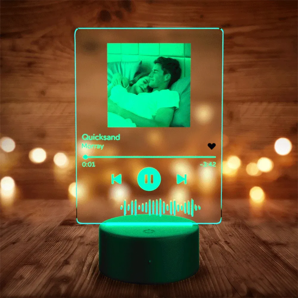 Scannable Spotify Code Plaque Night Light Music and Photo Acrylic Various Music Combination Styles - CustWitAU