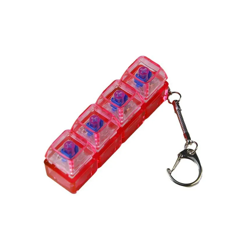 PC Fully Transparent Clicky Switch Tester Keychains– Clear Stress-Relief Press Toy with Crisp Sound