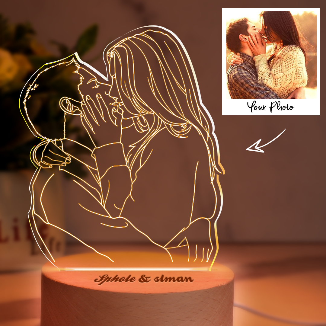Anniversary Gifts Custom 3D Photo Lamp Personalized Night Light - CustWitAU