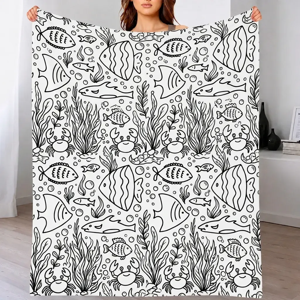 DIY Drawing Blanket Doodle Your Own Blankets, Customizable Washable Paint & Play Blankets for Adults - CustWitAU