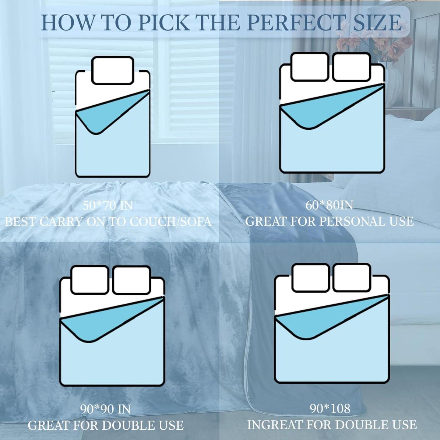 Cooling Blanket Queen Size (90"X90"), Cold Blanket for Hot Sleepers, Ultra-Cool Lightweight & Breathable, Soft Thin for Night Sweats, Bed & Couch - CustWitAU
