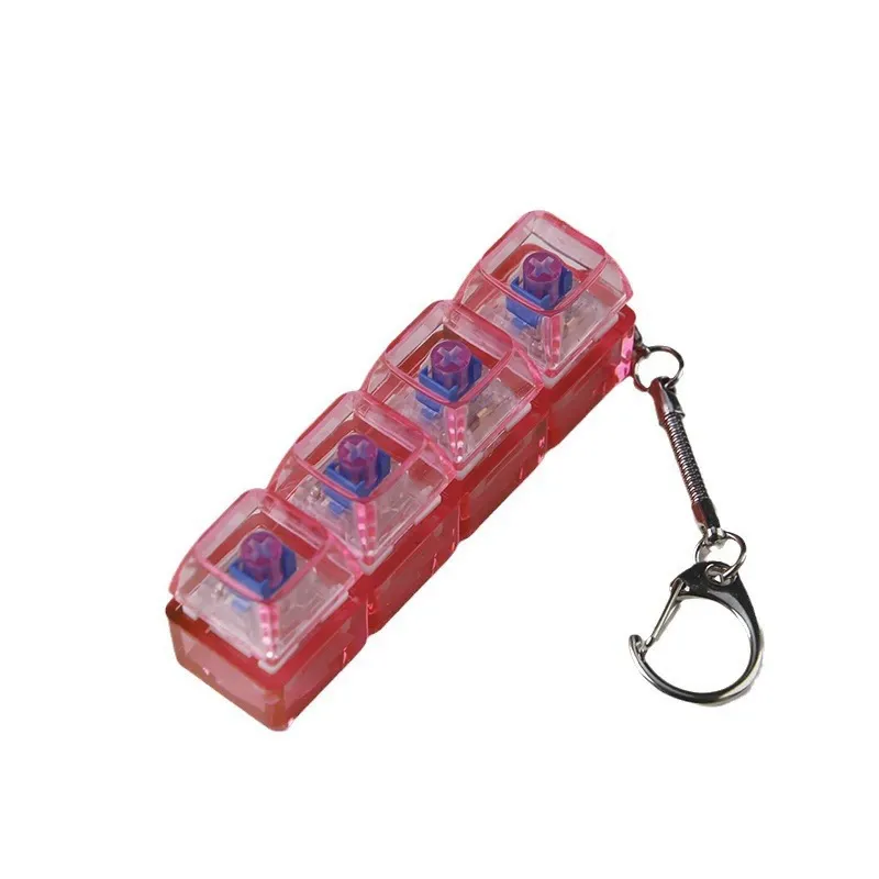 PC Fully Transparent Clicky Switch Tester Keychains– Clear Stress-Relief Press Toy with Crisp Sound