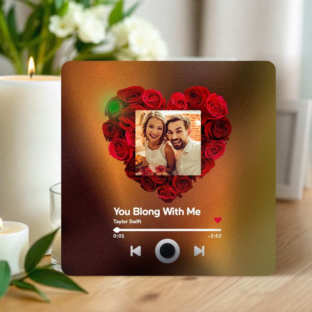 Custom Spotify Album Fridge Magnet Personalized Music Fridge Magnet Can Play Songs and Adjust Volume for Couples