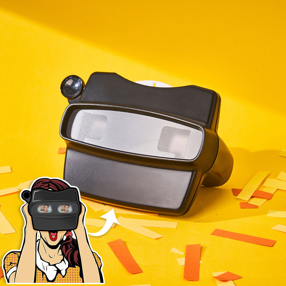 Custom Blue 3D Viewfinder and Reel Personalized Gift with your own photos Text and Photo Viewer Multiple Films Available Gifts For Couple - CustWitAU