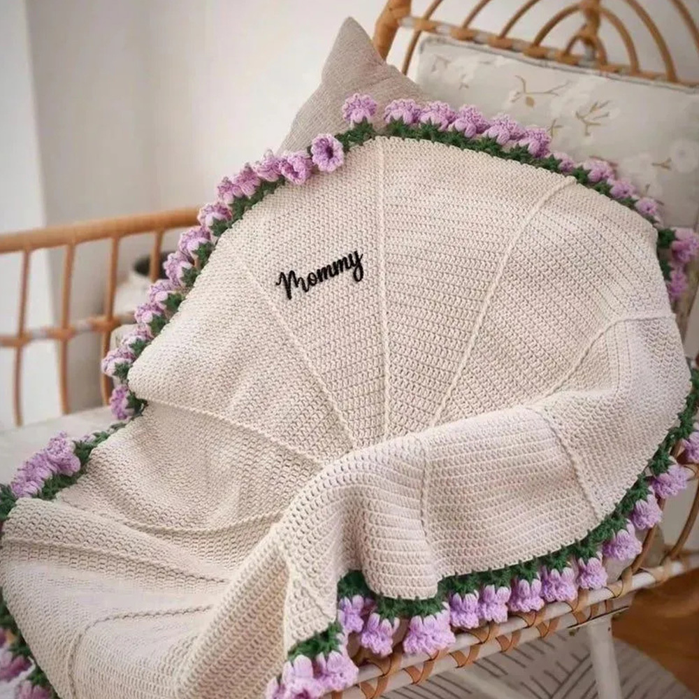 Hand-Knitted Rose Blanket DIY Kit & Ready-Made Gift for Mother's Day Valentine's Day - CustWitAU