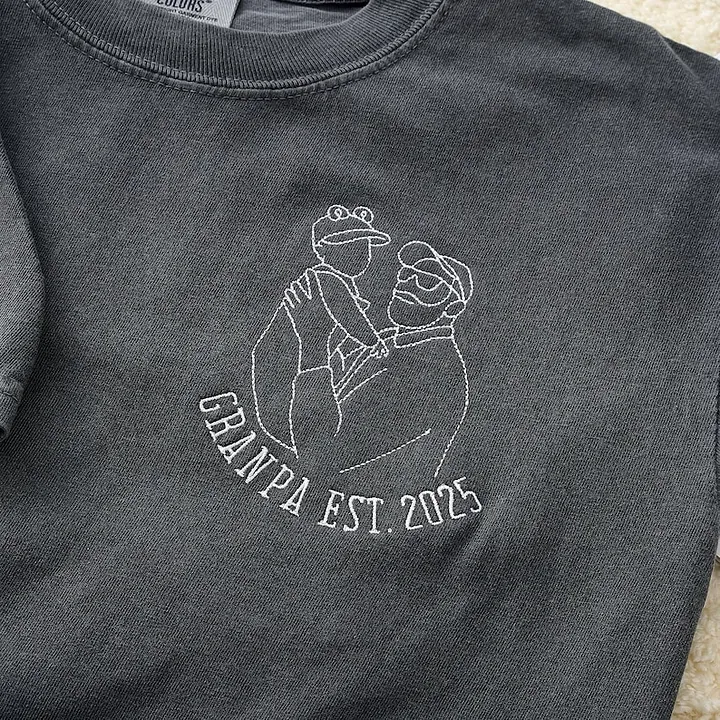 Custom Dad Photo Shirt - Embroidered Dad & Kids Portrait - Personalized Father's Day Keepsake Gift - CustWitAU