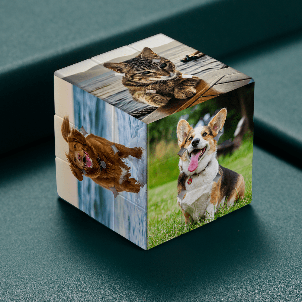 Pet Memorial Gifts Custom Photo Rubic's Cube - 6 Photos - CustWitAU
