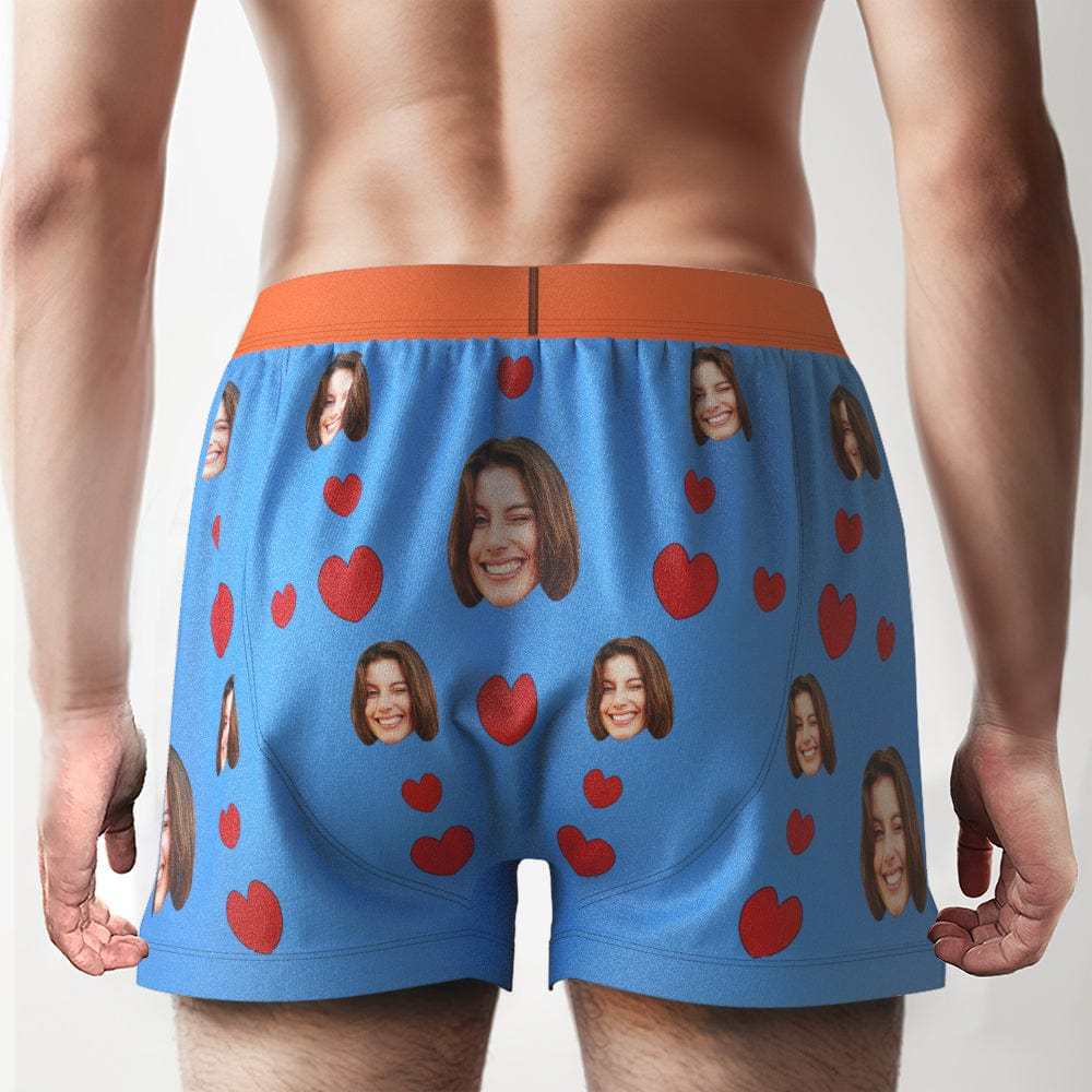 Custom Face Boxer Shorts I LICKED IT Personalized Waistband Casual Underwear for Him - CustWitAU