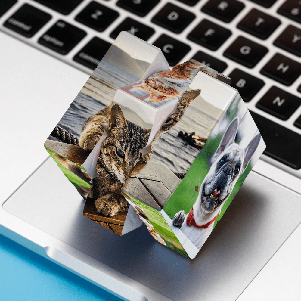 Pet Memorial Gifts Custom Photo Rubic's Cube - 6 Photos - CustWitAU