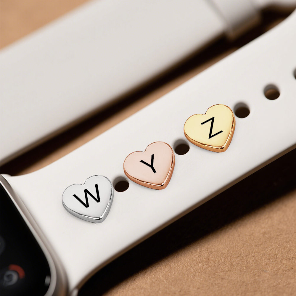 Stud Heart Watch Strap Charm Personalized Charm for Watch Band Birthday Gift - CustWitAU