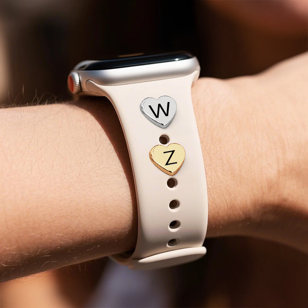Stud Heart Watch Strap Charm Personalized Charm for Watch Band Birthday Gift - CustWitAU