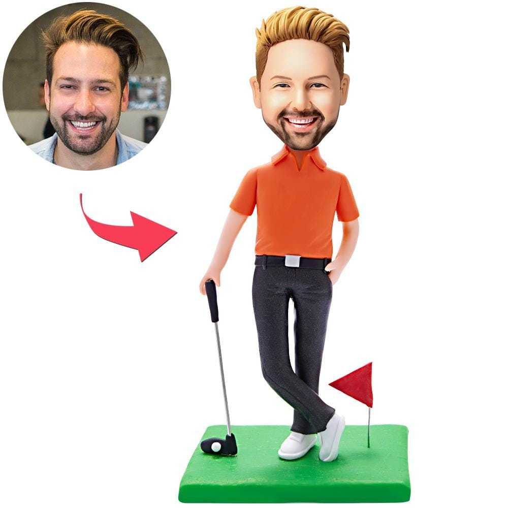 Father's Day Bobble Head Custom With Engraved Text Gifts for Him Gift For Golf Lovers - CustWitAU