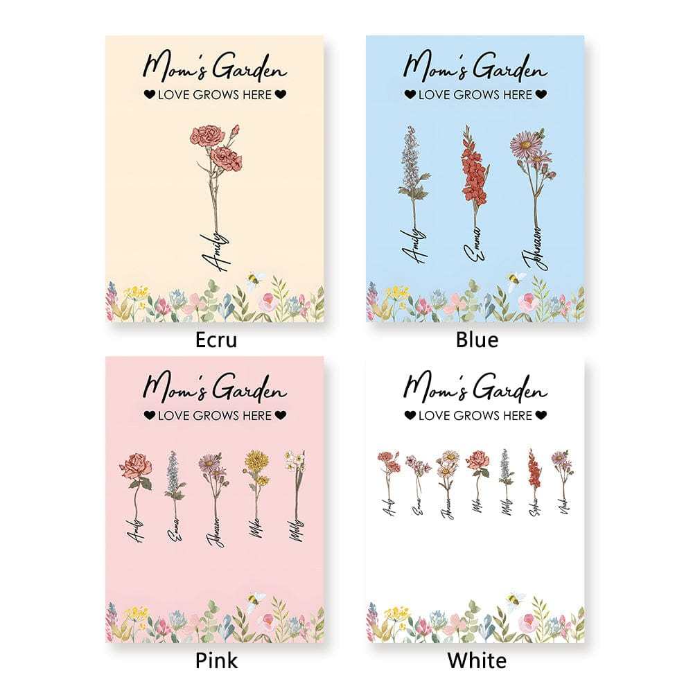 Custom Birthday Flower Blanket Personalized Name Blanket Gift for Grandma - CustWitAU