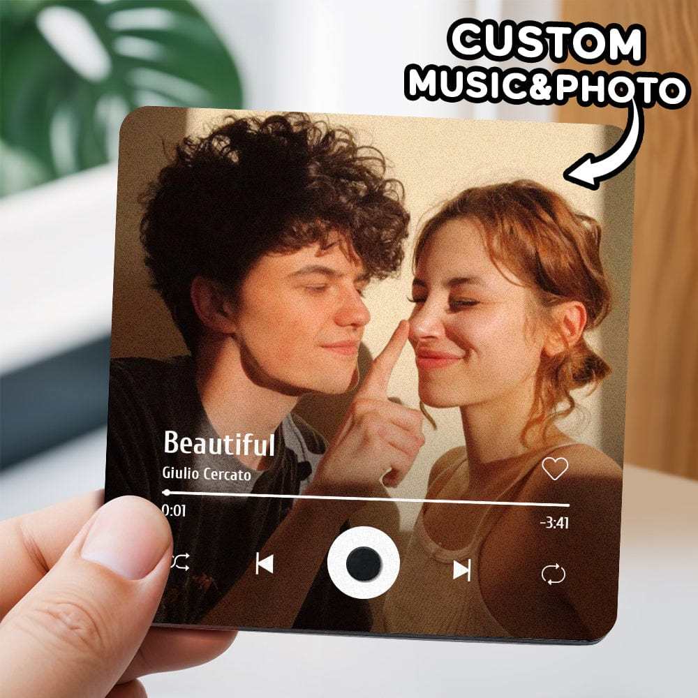 Custom Spotify Album Fridge Magnet Personalized Music Fridge Magnet Can Play Songs and Adjust Volume for Couples