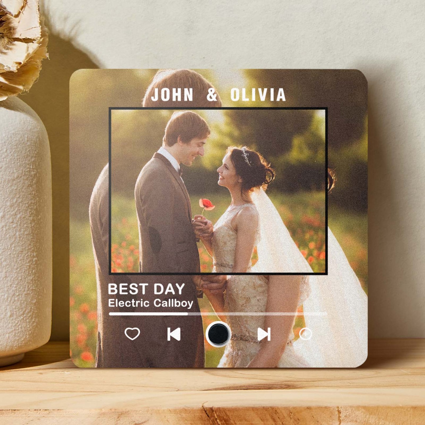 Custom Spotify Album Fridge Magnet Personalized Music Fridge Magnet Can Play Songs and Adjust Volume for Couples