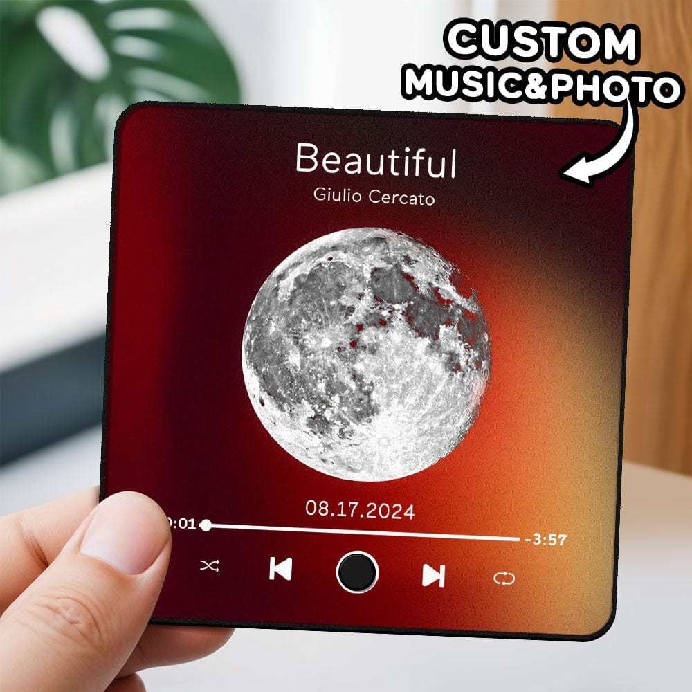 Custom Spotify Album Fridge Magnet Personalized Music Fridge Magnet Can Play Songs and Adjust Volume for Couples